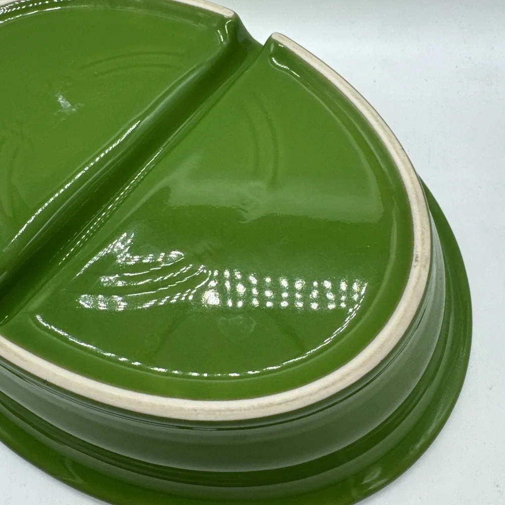 FIESTA divided OVAL vegetable SERVING BOWL shamrock green NEW 10.25